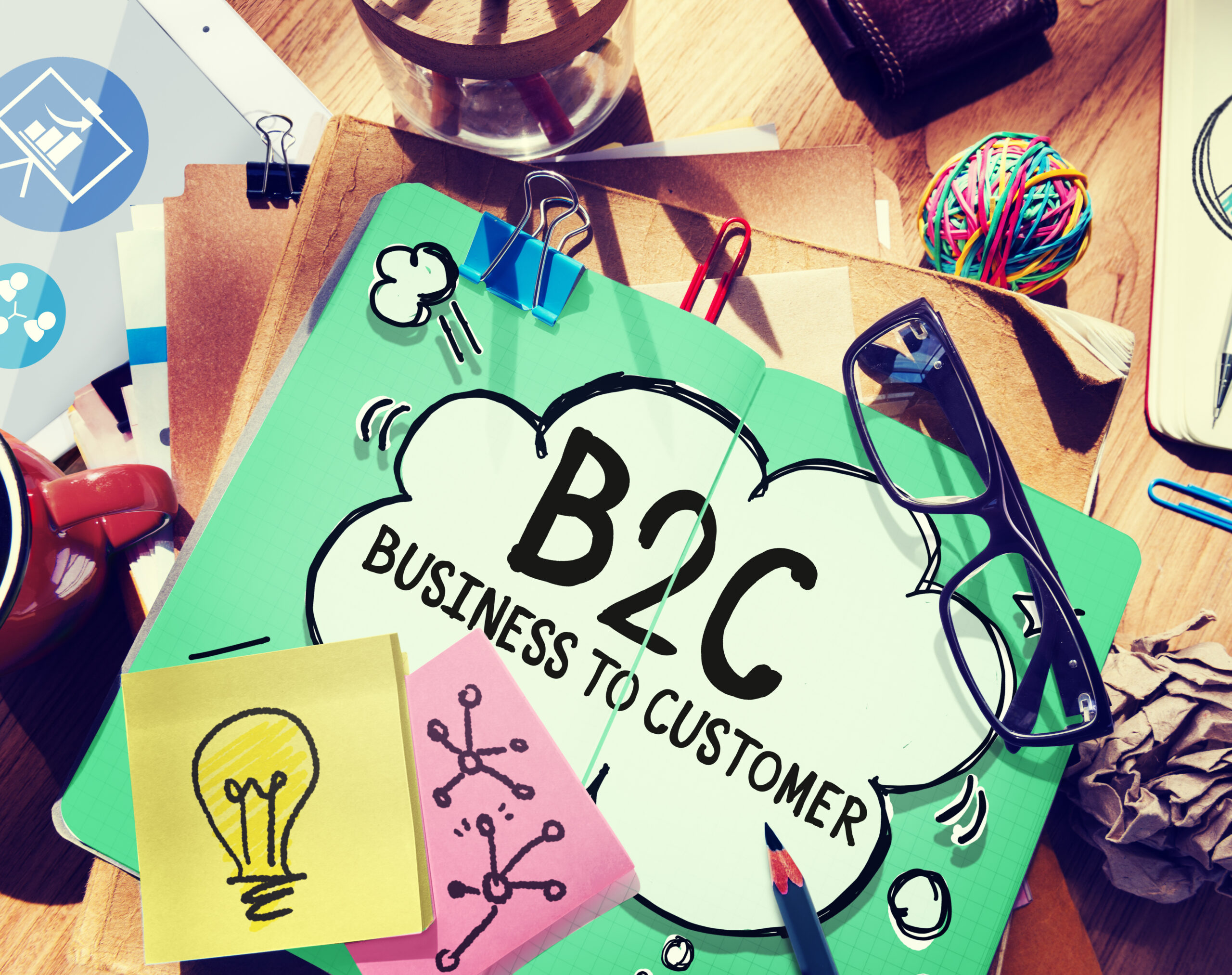Business To Customer Consumer Commerce Contact Concept